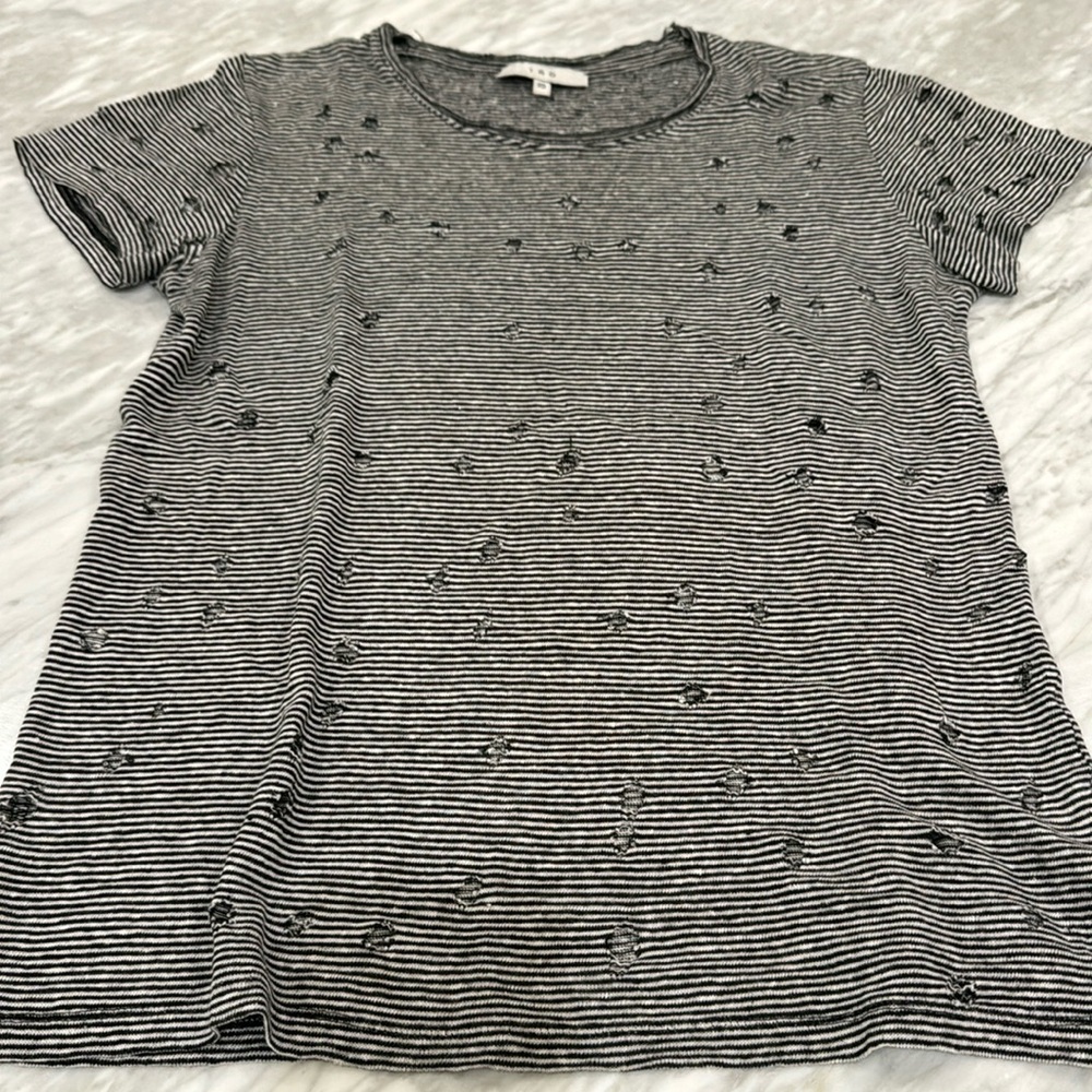 IRO distressed striped t shirt size XS